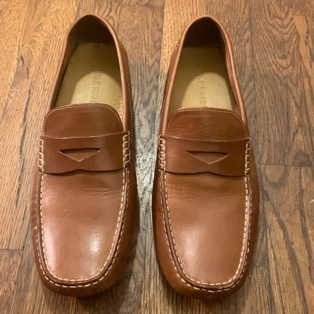 Cole Hahn Men's Leather Penny Driver in British Tan